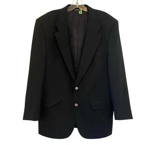 Burberry Jacket Sport Coat Blazer Men's Black 2 Button Super 100s Wool Size 42R - Picture 1 of 17