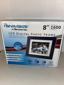 New PANIMAGE by PANDIGITAL 8" LED Wood & Glass Digital Photo Frame - 1600 Photo - Picture 1 of 3