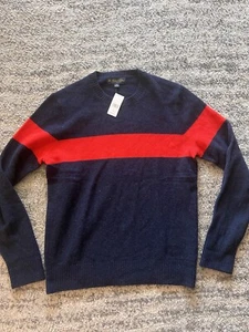 Brooks Brothers Lambswool Crewneck Chest Striped Sweater Small - Picture 1 of 6