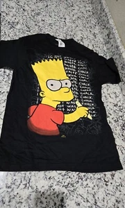 The Simpsons Bart Mens Short Sleeve Shirt I Will Not Waste Chalk Black Size M - Picture 1 of 3