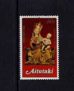 Aitutaki 1982 60c ESCULTURA DE NAVIDAD, VIRGEN Y NIÑO MNH SG 311 SC 274 - Imagen 1 de 1