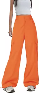 Cargo Pants Women Y2K Baggy Cargo Pants Parachute Pants Trendy Stretchy High Wai - Picture 1 of 12
