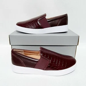 VIONIC SPLENDID DEMETRA CROC RRP £100 ORTHOTIC WIDE LEATHER SHOES WINE BROWN - Picture 1 of 9