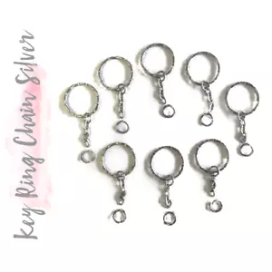 Key Ring W. Chain 1" Split Ring Hammered W. Split Loop Key Rings Holders (PACK) - Picture 1 of 3
