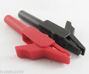 5pairs Full Insulated Alligator Clip to 4mm Banana Female Test Adapter Red Black - Picture 1 of 6