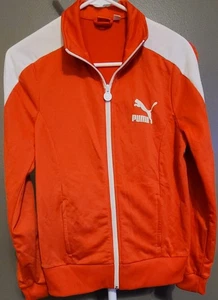 Puma T7 Track ‘68, Full Zip Track Jacket Red And White, White Logo Medium Unisex - Picture 1 of 4