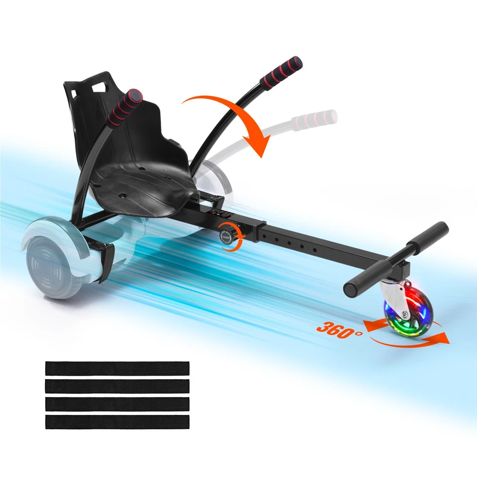 Uimoso Hoverboard Seat w/ LED Lights Self-Balancing Scooter Go-Kart Attachment - Image 1 of 4