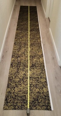 Joanns Fabric Black Mettalic Gold Abstract Topographic Map Design 144x44 Holiday - Image 1 of 4