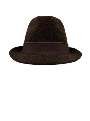 Sombrero Stetson All American Fedora para Hombres Talla Grande/XGrande Marrón Tweed Mezcla de Lana Foto 1 de 4
