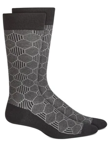 ALFATECH BY ALFANI Mens Gray Printed Moisture Wicking Casual Crew Socks 7-12 - Picture 1 of 3