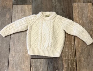 Magee Aran Handknits Ireland Pure New Wool Baby Toddler Sweater - Picture 1 of 10