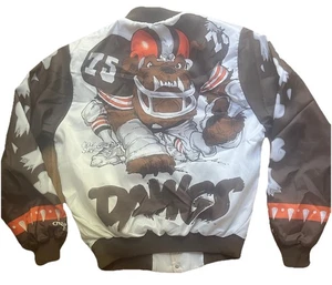 Vintage 90’s Cleveland Browns Chalkline Jacket Fanimation Football Mens M-LG NFL - Picture 1 of 13