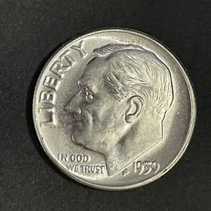 1959 Roosevelt Dime BU 90% Silver STC121345 - Picture 1 of 2