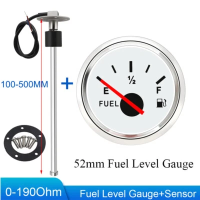 52mm Gas Fuel Tank Level Gauge 100-500mm 0-190ohm Fuel Water Level Sender Sensor - Image 1 of 4