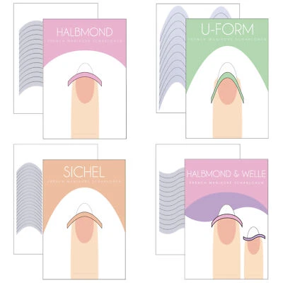 French Schablone Maniküre Nail Art Finger Nagel Sticker Aufkleber Design UV Gel
