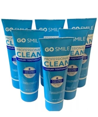 Профессиональная чистая роскошная отбеливающая зубная паста GO SMILE, тюбик 1 унция, лот из 6 - Изображение 1 из 2