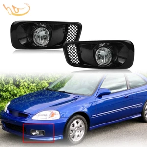 Par de luces antiniebla de lentes transparentes con interruptor + cableado para el kit de lámparas antiniebla Honda Civic 1999-2000 - Imagen 1 de 7