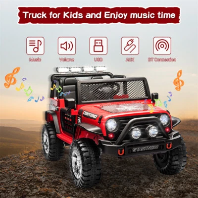 Coche eléctrico 12V para niños paseo en camión Jeep LED MP3 con control remoto 2 plazas  Foto 1 de 4