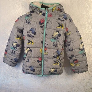 Gap Kids X Disney Mickey And Minnie Mouse Sherpa Fleece Lined Puffer Coat Size M - Picture 1 of 8