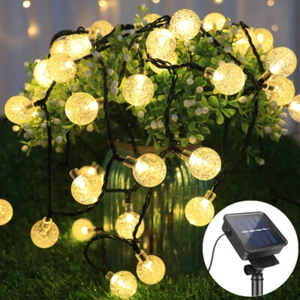 49FT 100LED Solar Fairy String Ball Lights Outdoor Waterproof Garden Party Decor - Picture 1 of 48