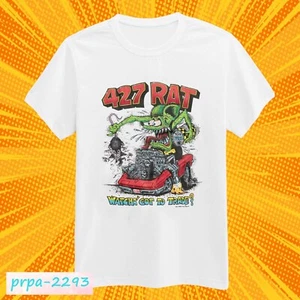 Ed Big Daddy Roth Rat Fink 427 Rat Hot Rod White Cotton T-Shirt S-5XL - Picture 1 of 4