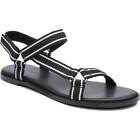 Sanctuary Womens Sway B/W Strappy Flat Sandals Shoes 5 Medium (B,M)  1288
