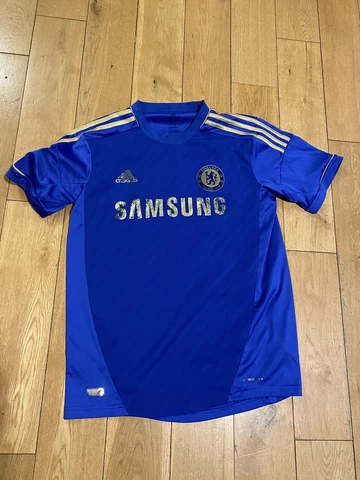 Chelsea FC Home Soccer Jersey Vintage Adidas Mens Large HAZARD #17 Read Cover