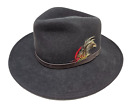 Cody James Wool Felt Cowboy Western Rodeo Hat Dark Gray Size L With Feathers