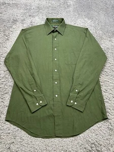 Savile Row Shirt Men 16 34-35 Sage Green Military Long Sleeve Career Button Up - Picture 1 of 8