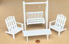1:12 Scale 4 Piece White Painted Garden Furniture Set Tumdee Dolls House V725