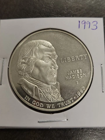 1993 S Bill of Rights James Madison PROOF Silver Dollar Commemorative $1 Coin Cover