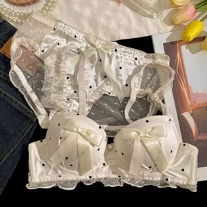 Japanese Sweet Womens Girls Bra Sets Bow Underwear Sheer Panties Briefs Princess - Picture 1 of 7