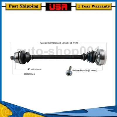 Rear Right CV Axle Joint Shaft Fits Audi RS6 4.2L 2004 2003 - Image 1 of 3