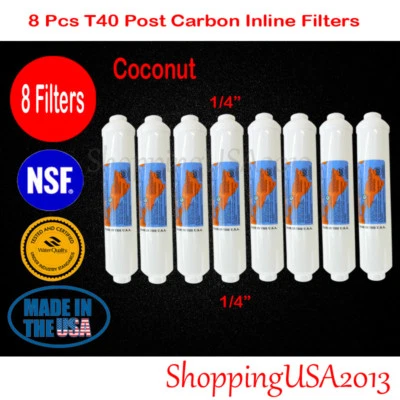 8 Pcs Omnipure T40 Post Coconut Carbon Filter 10X2" RO REVERSE OSMOSIS Water - Image 1 of 4