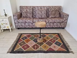 Rugmoda Artisanal Salawas Rug | Earthy Tones & Zigzag Patterns | 3x5 ft - Rugs - Picture 1 of 5