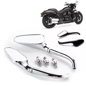 Motorcycle Mirrors Aluminum Alloy Chrome Finish Large Field Rearview Mirrors NEW - Picture 1 of 9