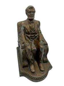 Abraham Lincoln 1924 Decorative Art Statue Antique Cast Metal Bronze President - Picture 1 of 13