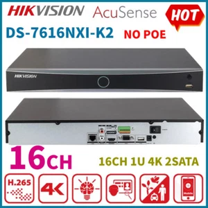 Hikvision DS-7616NXI-K2 4K 12MP NVR AcuSense 16CH 2SATA Network Video Recorder - Picture 1 of 15