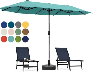 13ft Outdoor Double Sided Large Patio Umbrella Market Shade Umbrella with Crank - Picture 1 of 37