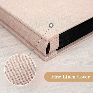 Beige Linen Hardcover Photo Album 14.2x13.2" XL Capacity 600 4x6" Pics Wedding - Picture 1 of 6