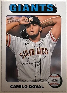 2024 Topps Heritage White Border SP #99 Camilo Doval - San Francisco Giants - Picture 1 of 2