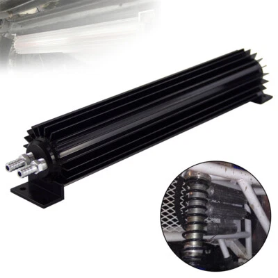 Universal 15'' Aluminum Dual Pass Finned Transmission Oil Cooler W/Fittings BK - Image 1 of 4