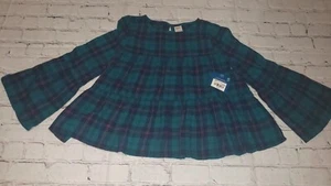 Neu mit Etikett Arizona Jean Co Mädchen Größe S 6/6X karierte Glockenärmel Bluse - Bild 1 von 3
