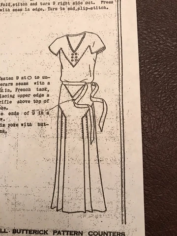 Antique Sewing Pattern # 3619 Ladies Dress 1930's Cover