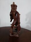 Chinese wood carving fisherman statue