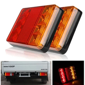 1X Waterproof 8 LED Trailer Light Rear Tail Lamp 12V DC Car Truck Boat Carav _yi - Picture 1 of 8