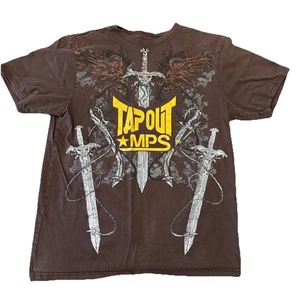 TAP OUT MPS T-shirt nera uomo media teschio e spade MMA UFC - Foto 1 di 8
