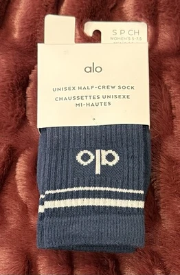 Calcetines retro Alo pequeños azul marino unisex media tripulación Foto 1 de 2