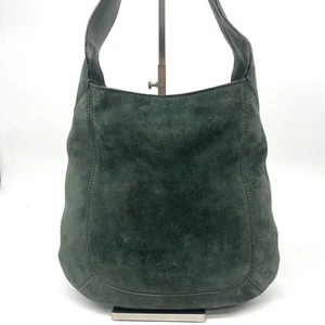 Borsa monospalla Bally verde pelle scamosciata logo vintage autentica - Foto 1 di 20