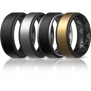 Silicone Rings for Men 1/4/5/6/7 Multipack of Breathable Mens Silicone Rubber... - Picture 1 of 6